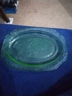 4 Depreeion 7 7/8 Inch Luncheon Plates by Fedeal Glass in Gteen Madrid Pattern