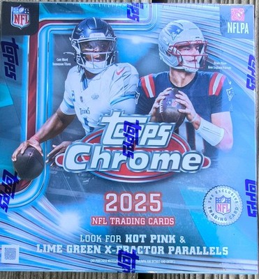 2025 Topps Chrome NFL Mega Box Factory Sealed Football 42 Cards 