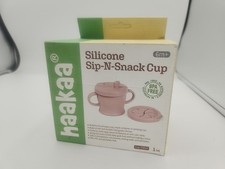 haakaa Silicone Sip-N-Snack Cup, Toddlers Sippy Cup Snack Container 2-in-1, BPA