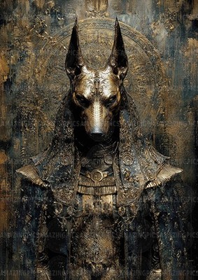 Anubis Egyptian God Art Print Jackal Deity Afterlife Guardian Mythology AJ57