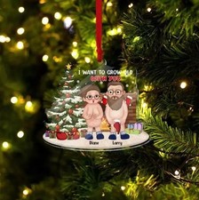 Custom Funny Old Couple I Want To Grow Old With You Christmas Ornament GLC056709