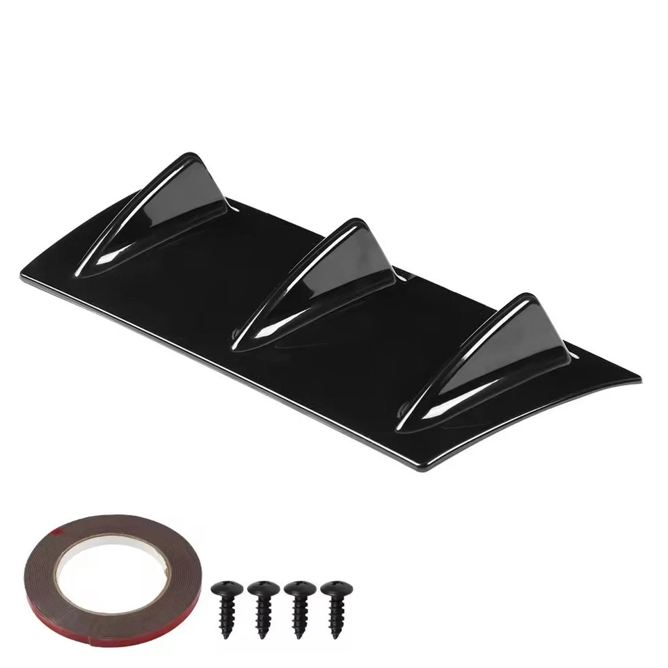 12inch Universal Car Rear Bumper Lip Diffuser Shark Fin Style Bumper Spoiler - Image 3 of 4
