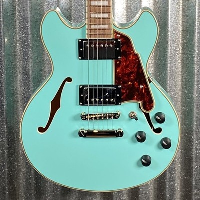 D'Angelico Premier Mini DC Semi Hollow Body Surf Green Tortoise