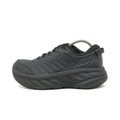 Hoka One Damen Bondi SR Wide Sneaker Schwarz Leder Low-Top Rutschfest EU 38