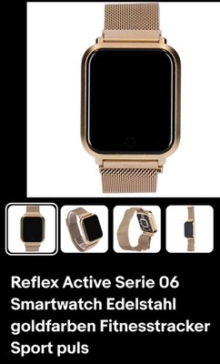 Reflex Active Serie 06 Smartwatch Edelstahl goldfarben Fitnesstracker Sport puls