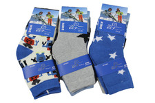 6 Paar Jungen Thermo Socken Str&uuml;mpfe bunt Muster Gr. 23-26 27-30 31-34 35-38