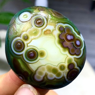57G Natural Gobi Agate Eye Agate/Crystal PalmStone Madagascar | eBay