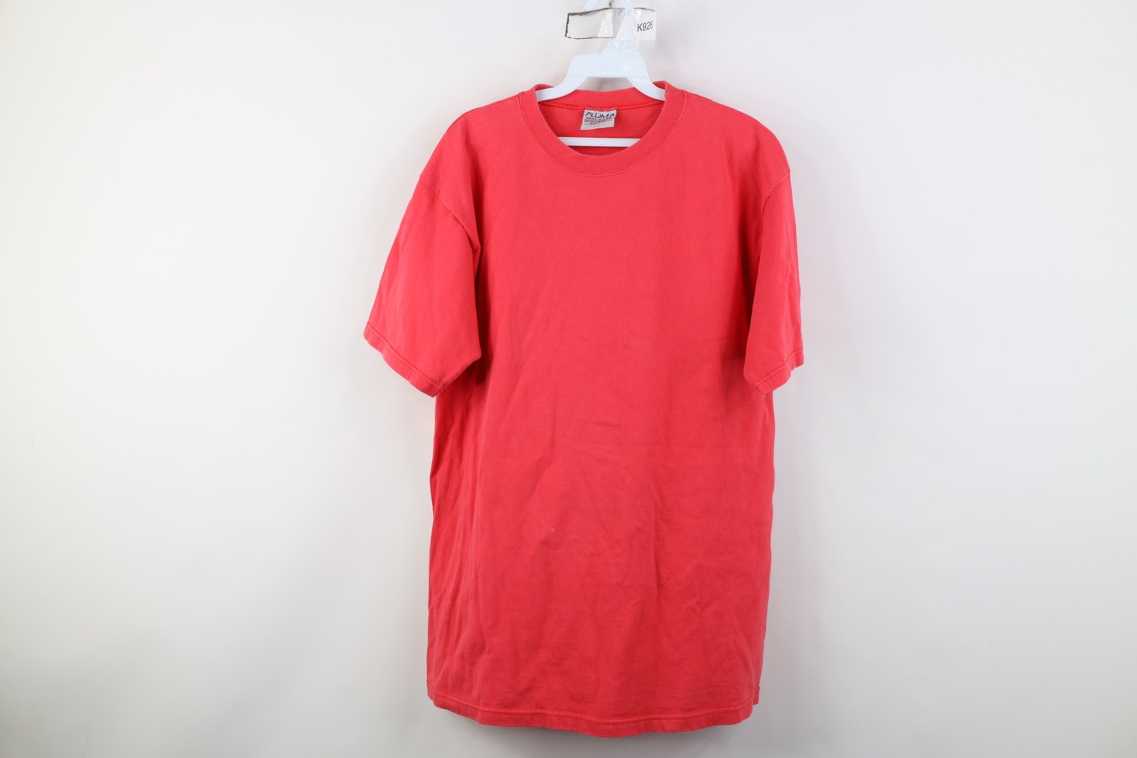 Vtg 90s Streetwear Mens Medium Faded Blank Heavyweight Cotton T Shirt Red USA