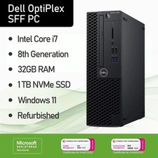 Dell OptiPlex SFF i7-8700 8th Gen | 32GB DDR4 | 1TB NVMe | Win11 Pro