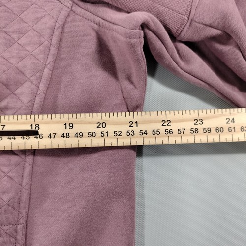 LL Bean Purple Quilted 1/4 Zip Pullover Sweatshirt Womens Size Large - Picture 7 of 10