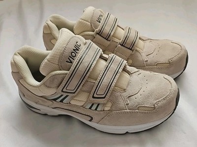 Vionic Tabi Walker Comfort Sneakers Cream Suede Women's Size 9.5
