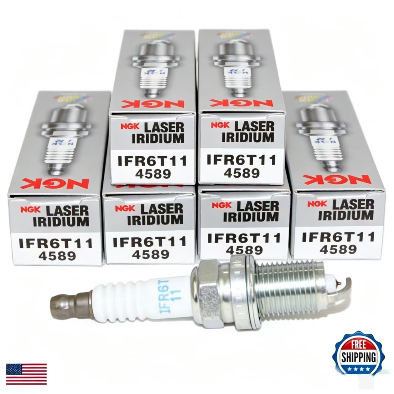6pcs NGK Laser Iridium Spark Plugs #4589 For Toyota Lexus OEM Set IFR6T-11