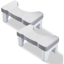 Non-Slip Potty Stool for Adults, 7" Poop Foot Stool - 2 Pack
