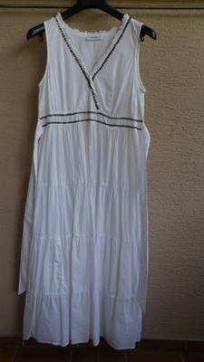 Weißes luftiges weitschwingendes Sommerkleid von Yessica (C&A), Größe 40  TOP