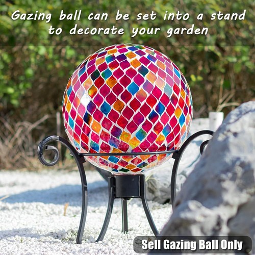 Gazing Ball, Glass Mosaic Gazing Balls Sphere for Garden Lawn Outdoor Ornamen... - Picture 3 of 9