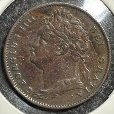 GB 1821, 1 Farthing - George IV 1st issue Copper Coin