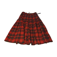 Kinloch Anderson Skirt Kilt sz M Red Tartan Wool Pleated Made Scotland Cute