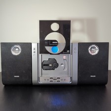 Philips MC235B CD Player Wall Bookshelf Speakers Black Parts Or Repair-See No CD