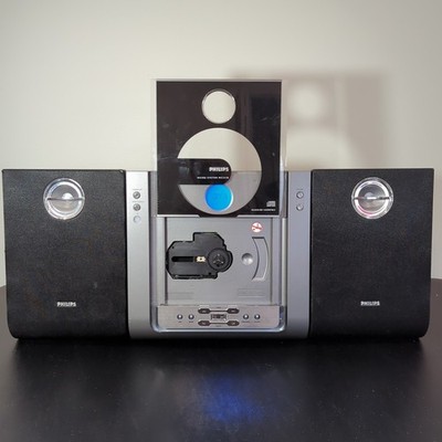 Philips MC235B CD Player Wall Bookshelf Speakers Black Parts Or