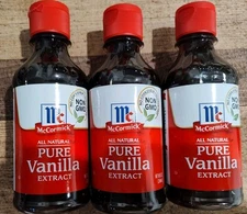 Lot Of 3 McCormick All Natural Pure Vanilla Extract, 8 fl oz 