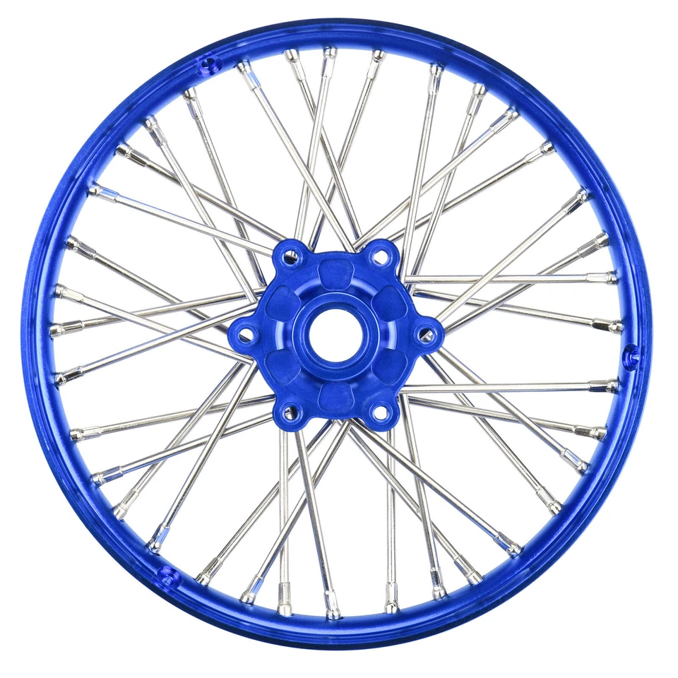 Pro-Line PRO283600T1 1/4 Alum V2 Bead Front Wheel Blue/Blue (1) for Promoto-MX - Image 2 of 4