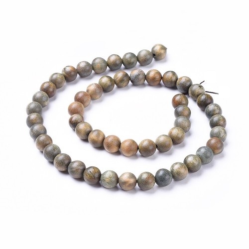 5 Strands 6mm Round Olive Natural Sandalwood Beads Strands Jewelry Making 15.7" - Picture 2 of 3