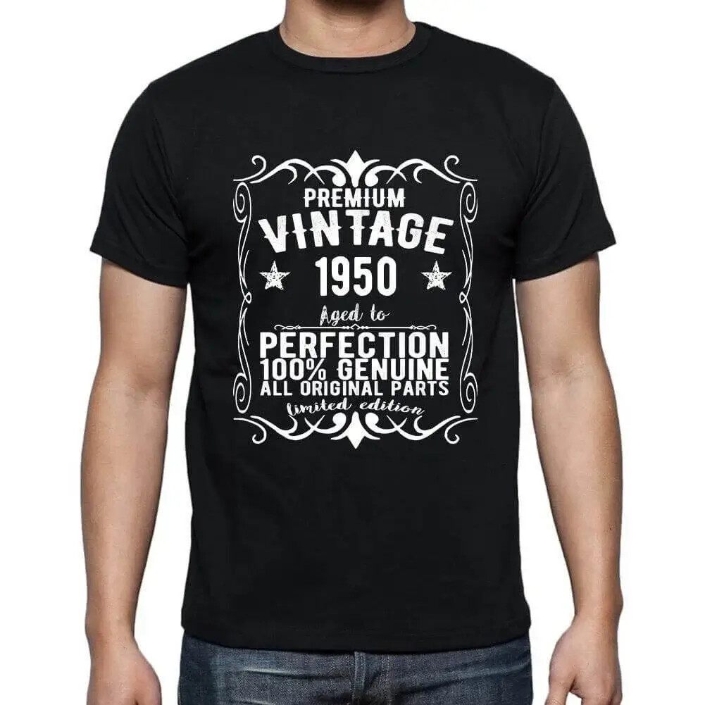 Aged To Perfection Vintage 49th Compleanno 1976 Uomo Cotone T-Shirt