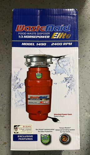 Wastemaid Elite 1/3 Horsepower elitarne usuwanie śmieci spożywczych model 1490 - stalówka w pudełku
