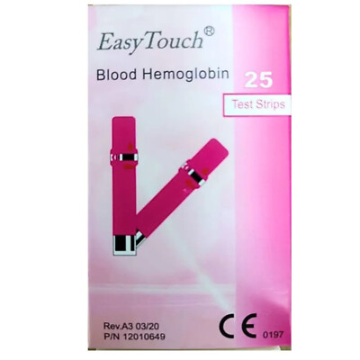 Easy Touch Test Strips For Blood Hemoglobin Level Check - 25 Test Strips