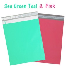 12x15 Poly Mailers Sea Green Teal, Pink Designer Mint Shipping Self Seal Bag Lot