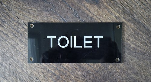 Vintage Toilet Plastic Sign (Reclaimed, Salvage)