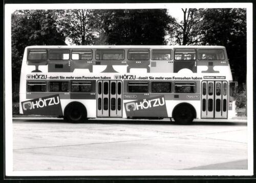 Fotografie Bus, Doppeldecker Omnibus der BVG in Berlin, Reklame TV-Zeitschrift   - Bild 1 von 2
