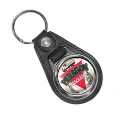 Paragon Gasoline Gasolene Synthetic Motor Oil Vintag Round Faux Leather Key Ring