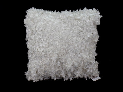 Kissen Weiß Langflor leicht glitzernd 40 cm x 40 cm Dutch Decor edel 