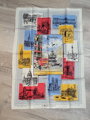 London Tea Towel Temple Island Architectural City Drawings by Mason Jones Cotton