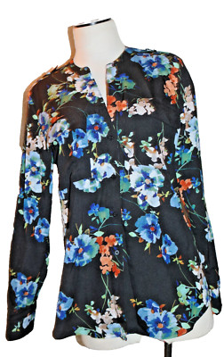 Calvin Klein floral semi-sheer blouse size SP