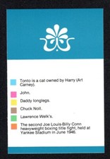 Chuck Noll Football Coach Vintage 1981 Trivia Game Card