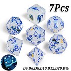 Starry Night Polyhedral Dice Set for Dungeons Dragons DND RPG MTG Game Toy box