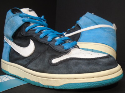 2005 NIKE DUNK HIGH PRO SB SEND HELP BLACK WHITE BLUE REEF CALI 305050-014 