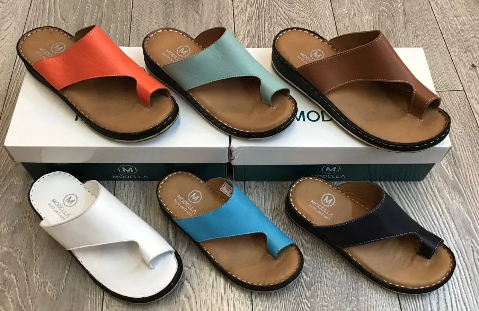 MODELLA ALICE LADIES TOE LOOP SANDAL MULE FLIP FLOP SOFT LEATHER SUMMER LIGHT