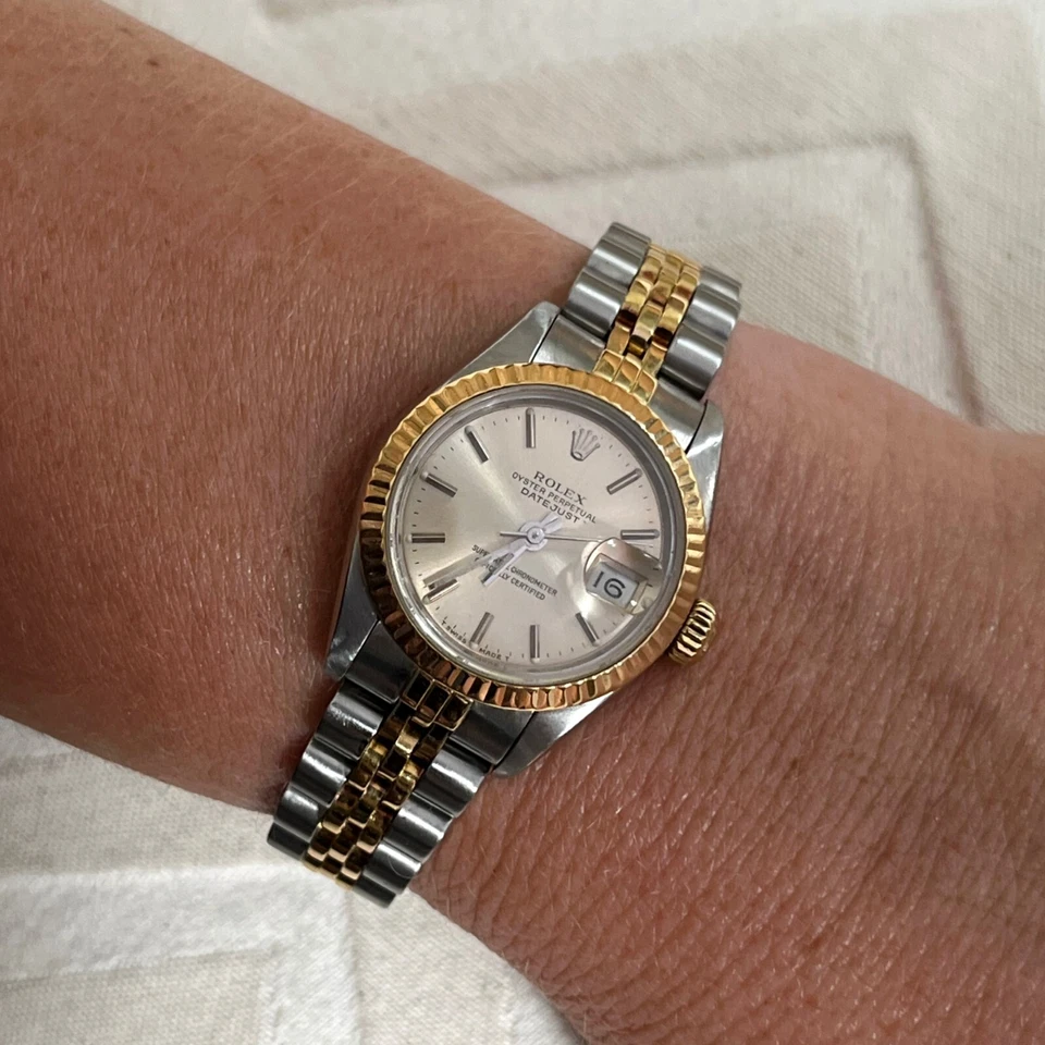 Rolex Datejust 69173 Feminino Bi-Metal 26mm Mostrador Prata Champanhe 1986 - Imagem 2 de 4