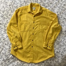 Gap 80s Mens Shirt Vintage Yellow Cotton Med Buttons Chest Pockets Made In USA