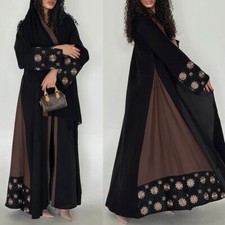 Dubai Women Muslim Open Abaya Cardigan Long Robes Turkey Kimono Islamic Dresses