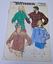 1970s Butterick 6234 Miss Pattern button Front Shirt SZ 10 B32 1/2 Uncut