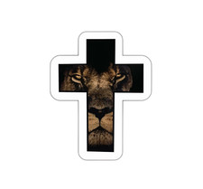 Lion Cross Sticker Decal Jesus Faith
