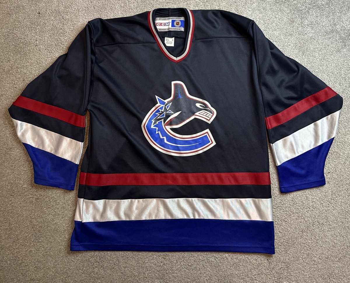 Vintage Vancouver Canucks Blue Orca Logo BLANK CCM NHL Hockey