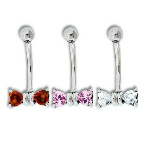 16 克 5/16 英寸可爱宝石蝴蝶结弯曲杠铃曲线眉耳 Daith Rook 戒指 1 件 — 第 2/4 张图片