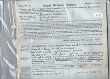 GB - (003) Inland Revenue Scotland & Docs - George Pennell McMuldrew decd. 1937