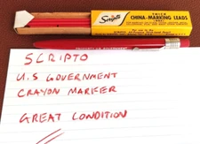 Scripto RED Mechanical Pencil Thick Lead Grease Crayon US Government