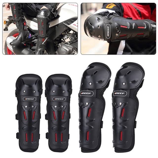 4× Motorcycle Knee Elbow Adult Shin Armor Bike Protector Guard Pad Gear